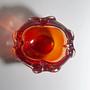 Böhmischer Art Glass Aschenbecher in Rot & Orange 3