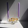 Vintage Murano Glas Aschenbecher mit 2 Kerzenhaltern 2