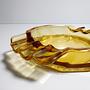 Stölzle Hermanova Art-Deco Glas-Aschenbecher in Bernstein 2