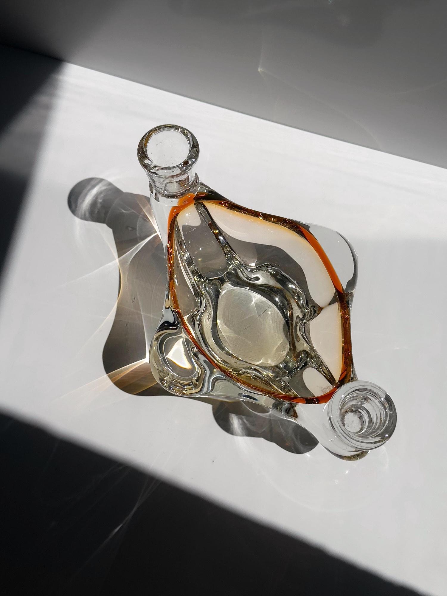 Vintage Murano Glas Aschenbecher mit 2 Kerzenhaltern 1