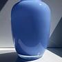 Vintage italienische Opalglas-Vase in Blau 2