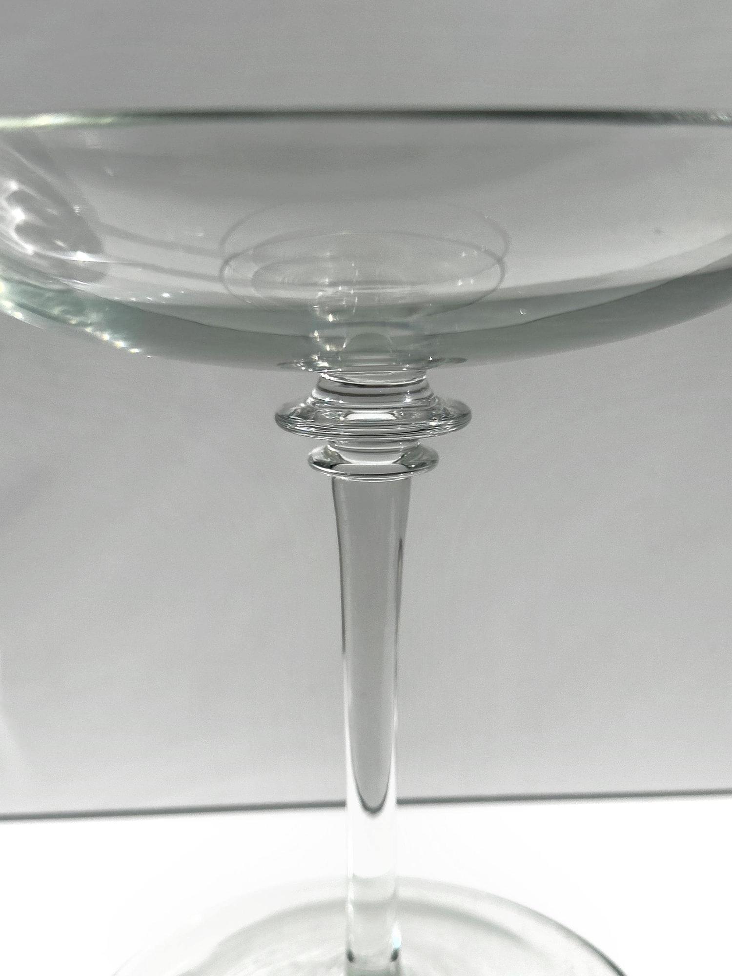 Vintage mundgeblasene Glas Fußschale 2