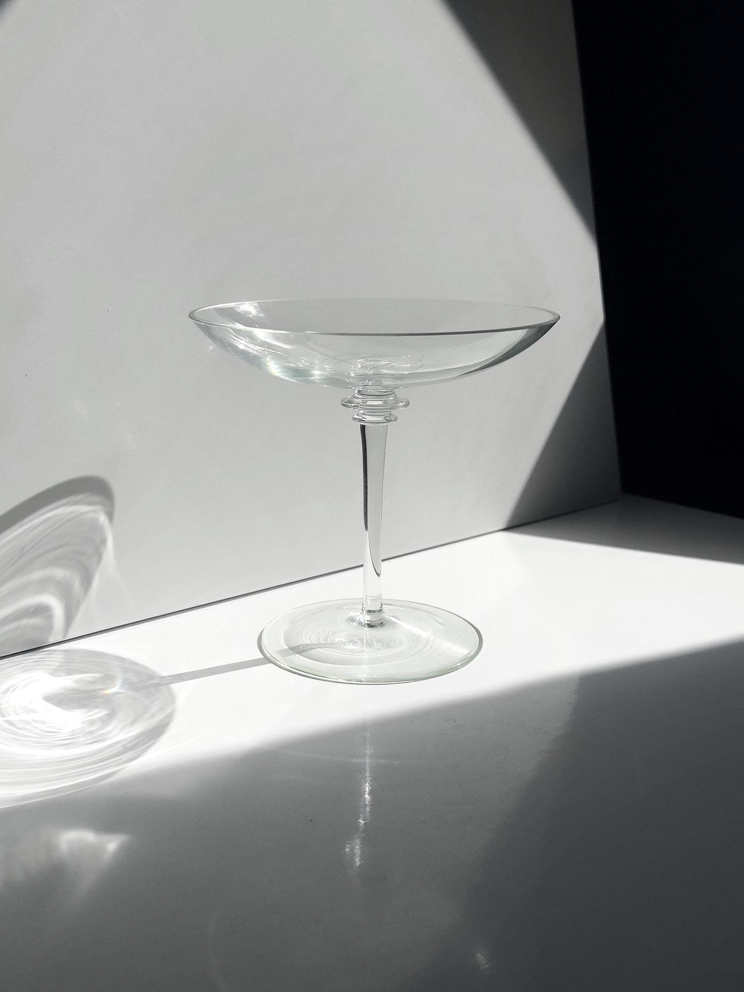 Vintage mundgeblasene Glas Fußschale 0