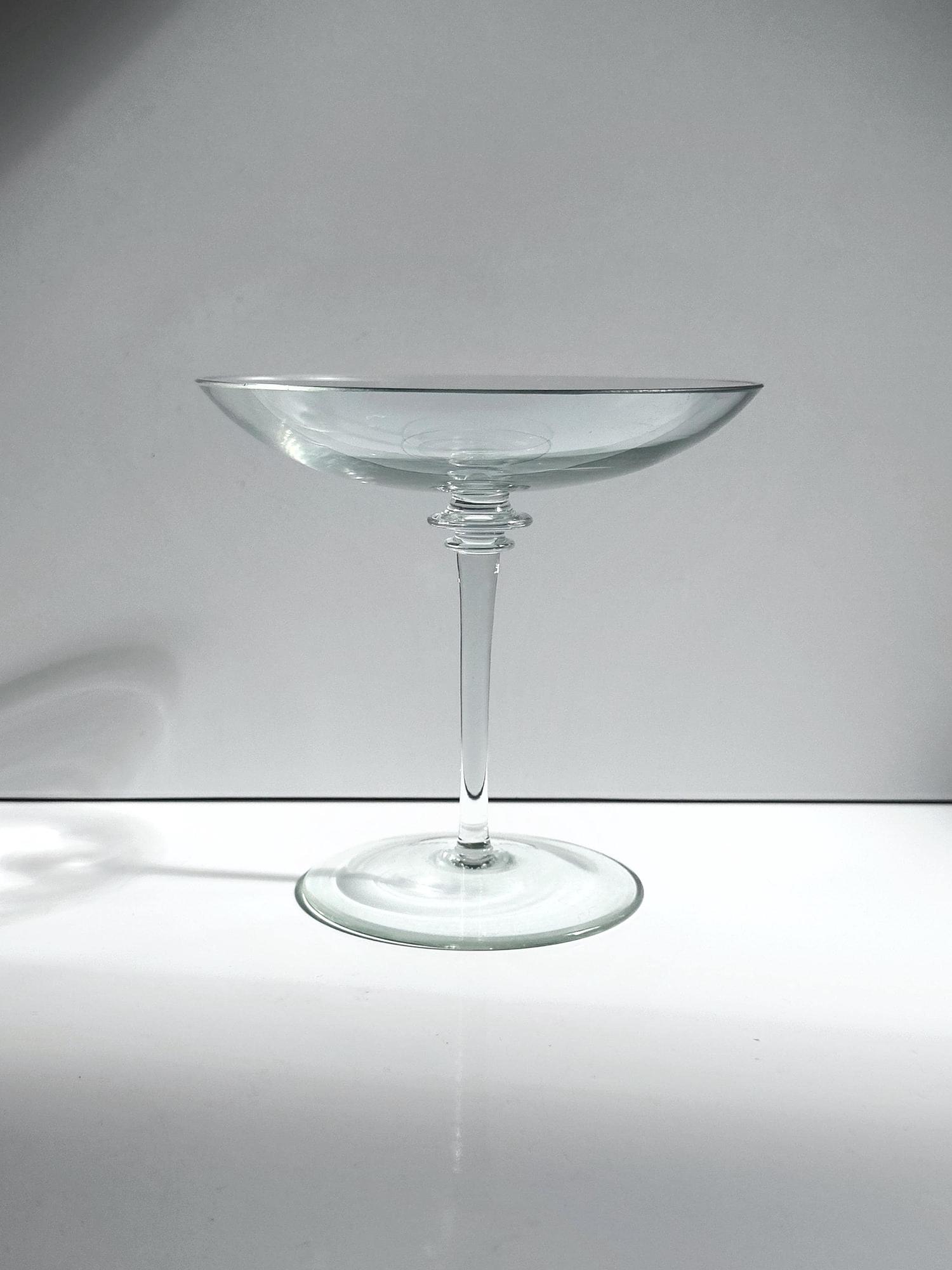 Vintage mundgeblasene Glas Fußschale 1