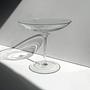 Vintage mundgeblasene Glas Fußschale 3