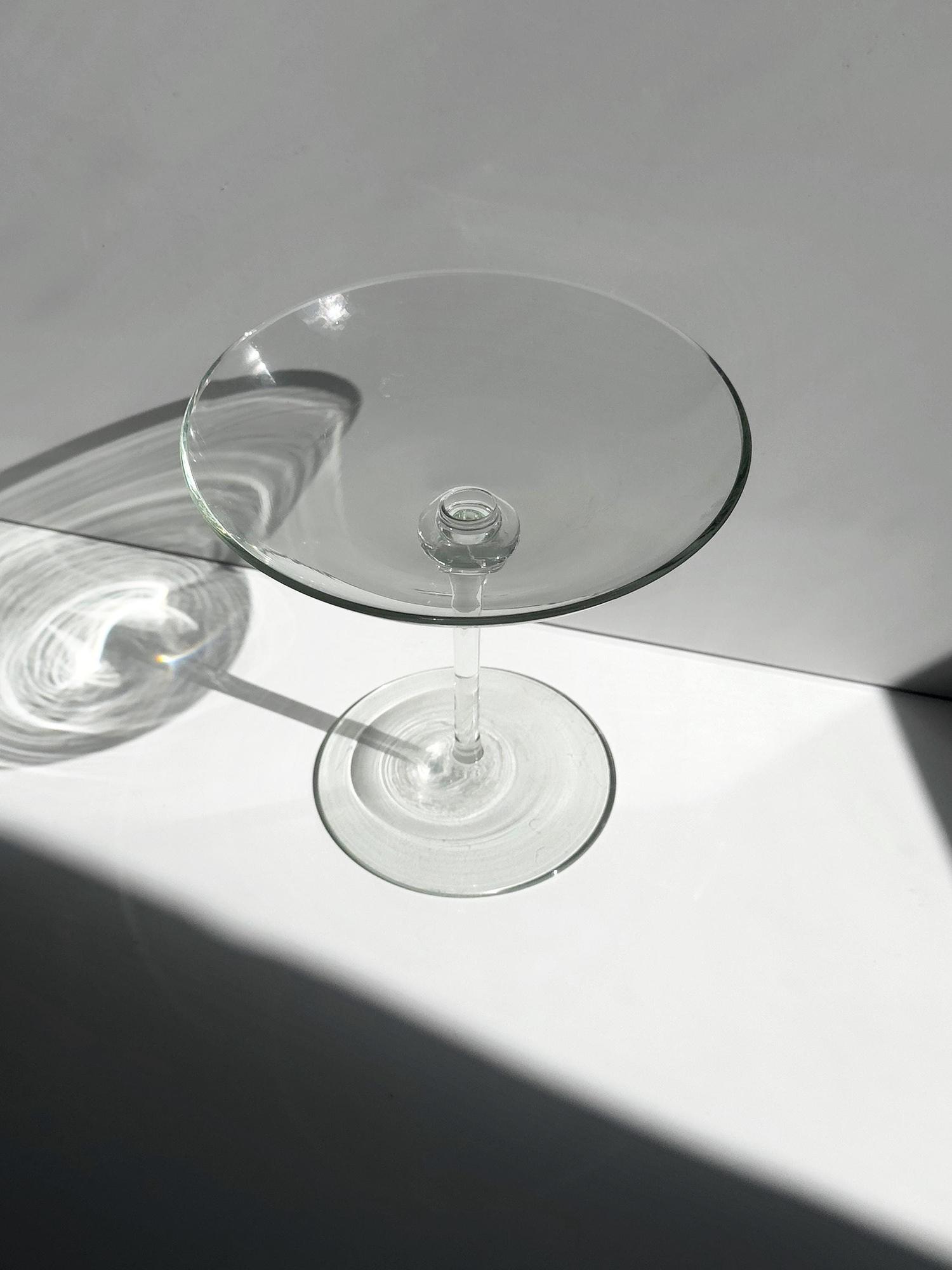 Vintage mundgeblasene Glas Fußschale 4