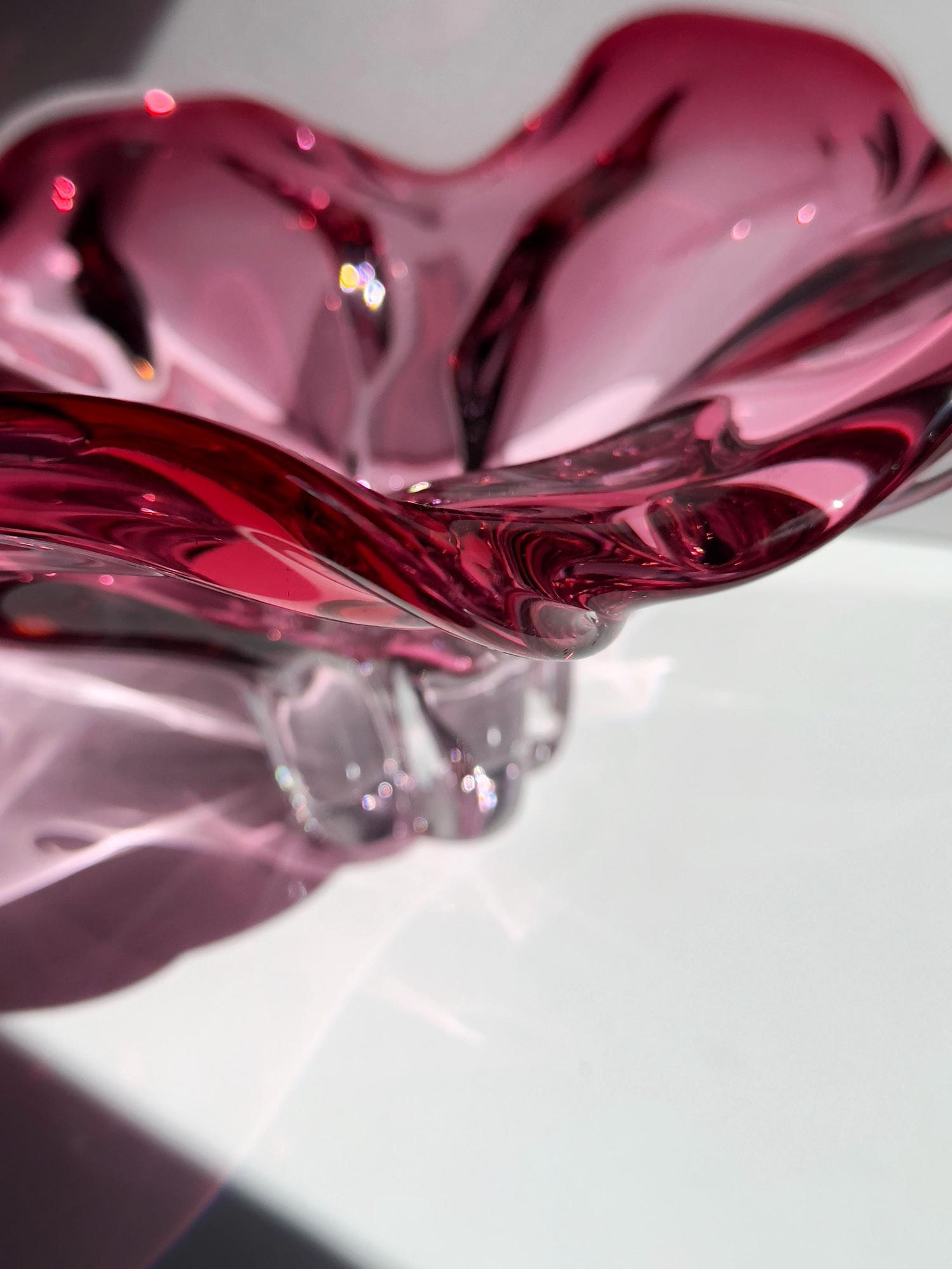 Josef Hospodka für Chřibská XL Cranberry Glasschale 2