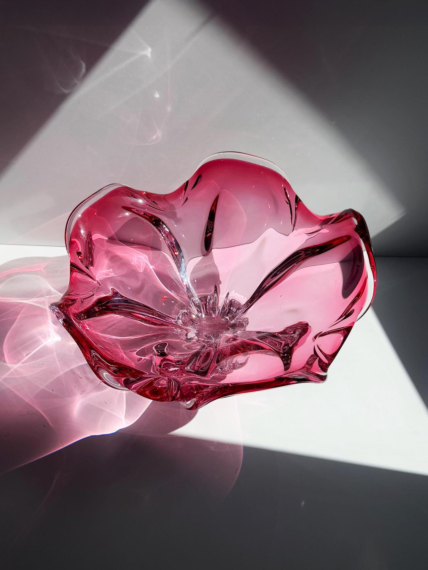 Josef Hospodka für Chřibská XL Cranberry Glasschale 4