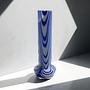 Carlo Moretti Vintage Vase aus blau-weißem Glas 1