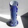 Carlo Moretti Vintage Vase aus blau-weißem Glas 3