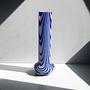 Carlo Moretti Vintage Vase aus blau-weißem Glas 0