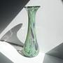 Vintage Art Glass Vase in Hellgrün 0
