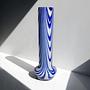 Carlo Moretti Vintage Vase aus blau-weißem Glas 4