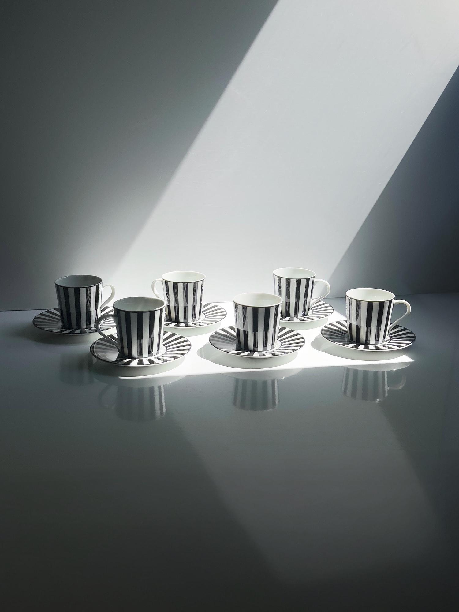 6 Vintage Mique „Chopin“ Espressotassen mit Untertassen 3