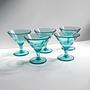 5 Vintage Dessertschalen aus türkisfarbenem Glas 2
