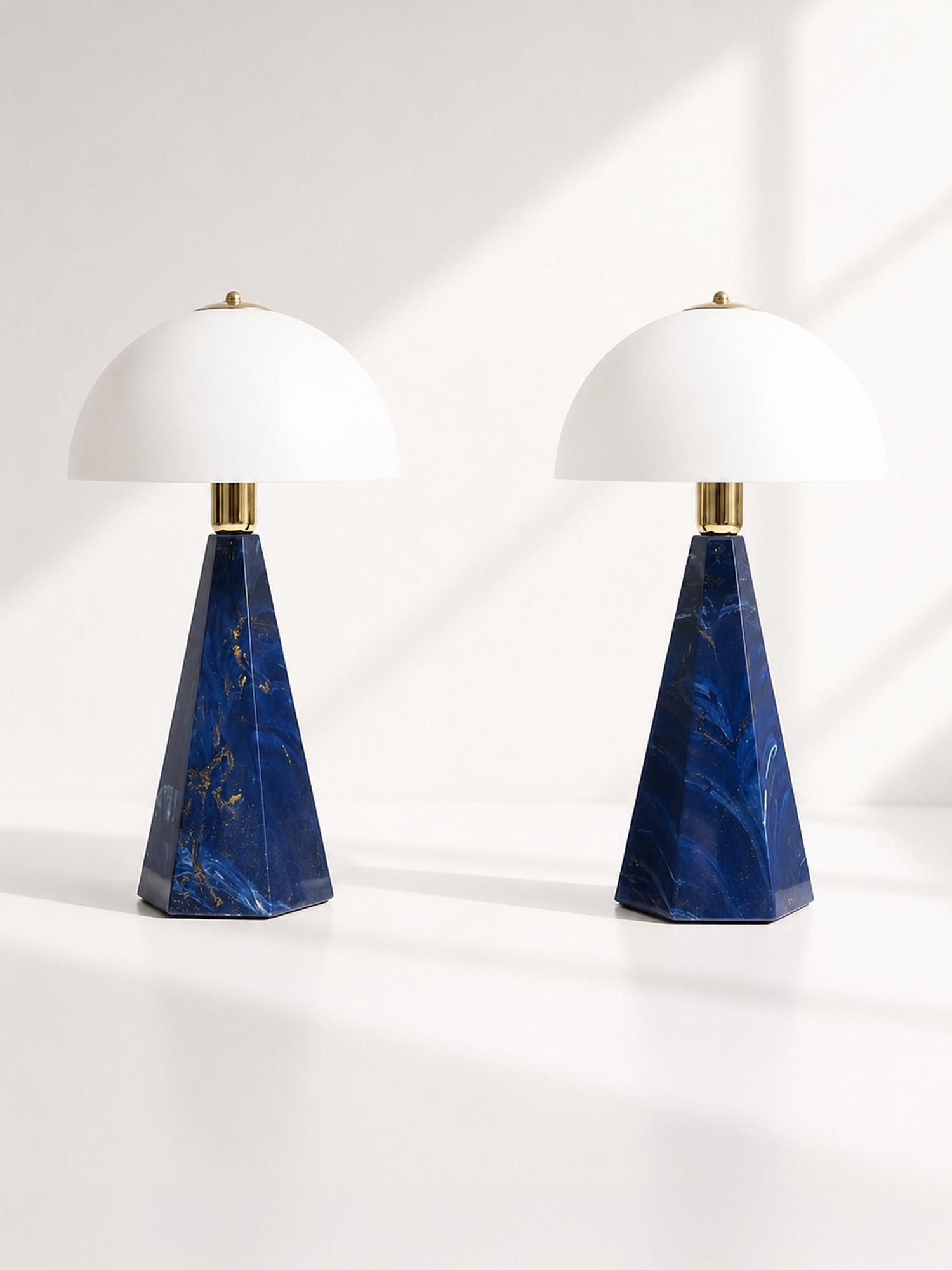2er Set italienische Tischlampen „Prisma“ 0