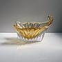 Vintage italienische Glasschale in Champagnergold, 1960er 1
