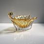 Vintage italienische Glasschale in Champagnergold, 1960er 3