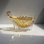 Vintage italienische Glasschale in Champagnergold, 1960er 0