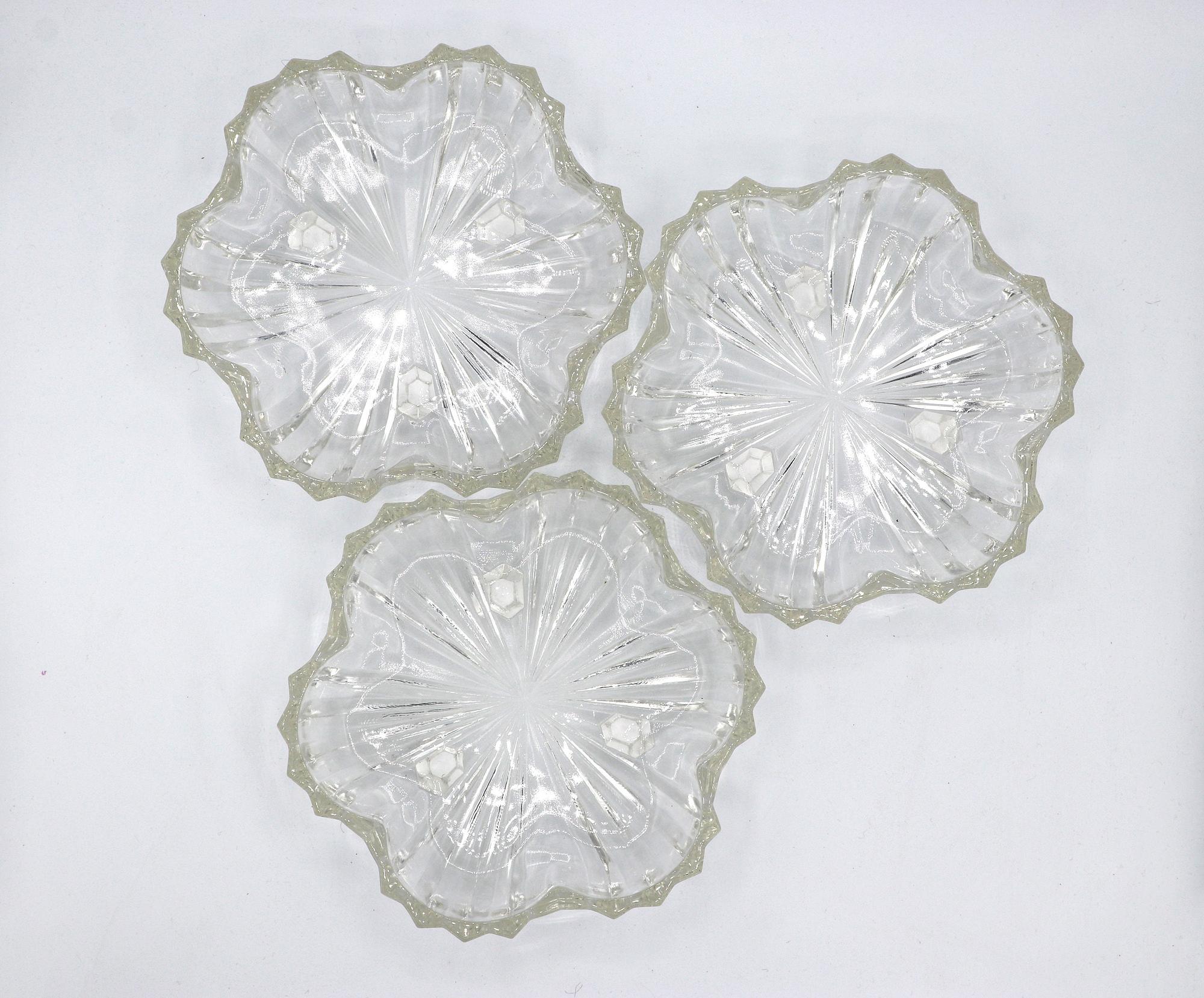 3 Vintage Glasschalen in Blütenform 3