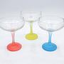 6 Vintage Champagnerschalen mit farbigen Stielen 1