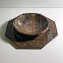 Vintage 2-teiliges Fossilienstein-Set mit Orthoceras 0