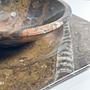 Vintage 2-teiliges Fossilienstein-Set mit Orthoceras 5