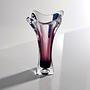 Vintage Murano Glasvase in Aubergine und Klarglas 2