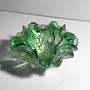 Vintage Murano Glasschale in Mintgrün mit Silberdekor 0