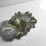 Vintage Murano Glasschale mit Silberblatt-Dekor 2