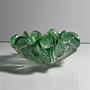 Vintage Murano Glasschale in Mintgrün mit Silberdekor 2