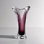 Vintage Murano Glasvase in Aubergine und Klarglas 1