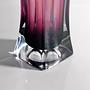 Vintage Murano Glasvase in Aubergine und Klarglas 3