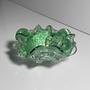 Vintage Murano Glasschale in Mintgrün mit Silberdekor 1