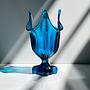 Viking Glass Epic Four Square Vase Modell 1475 in Blau 0