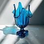 Viking Glass Epic Four Square Vase Modell 1475 in Blau 1