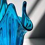 Viking Glass Epic Four Square Vase Modell 1475 in Blau 2