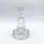 Vintage Glas Kerzenhalter mit Muscheldetail 0