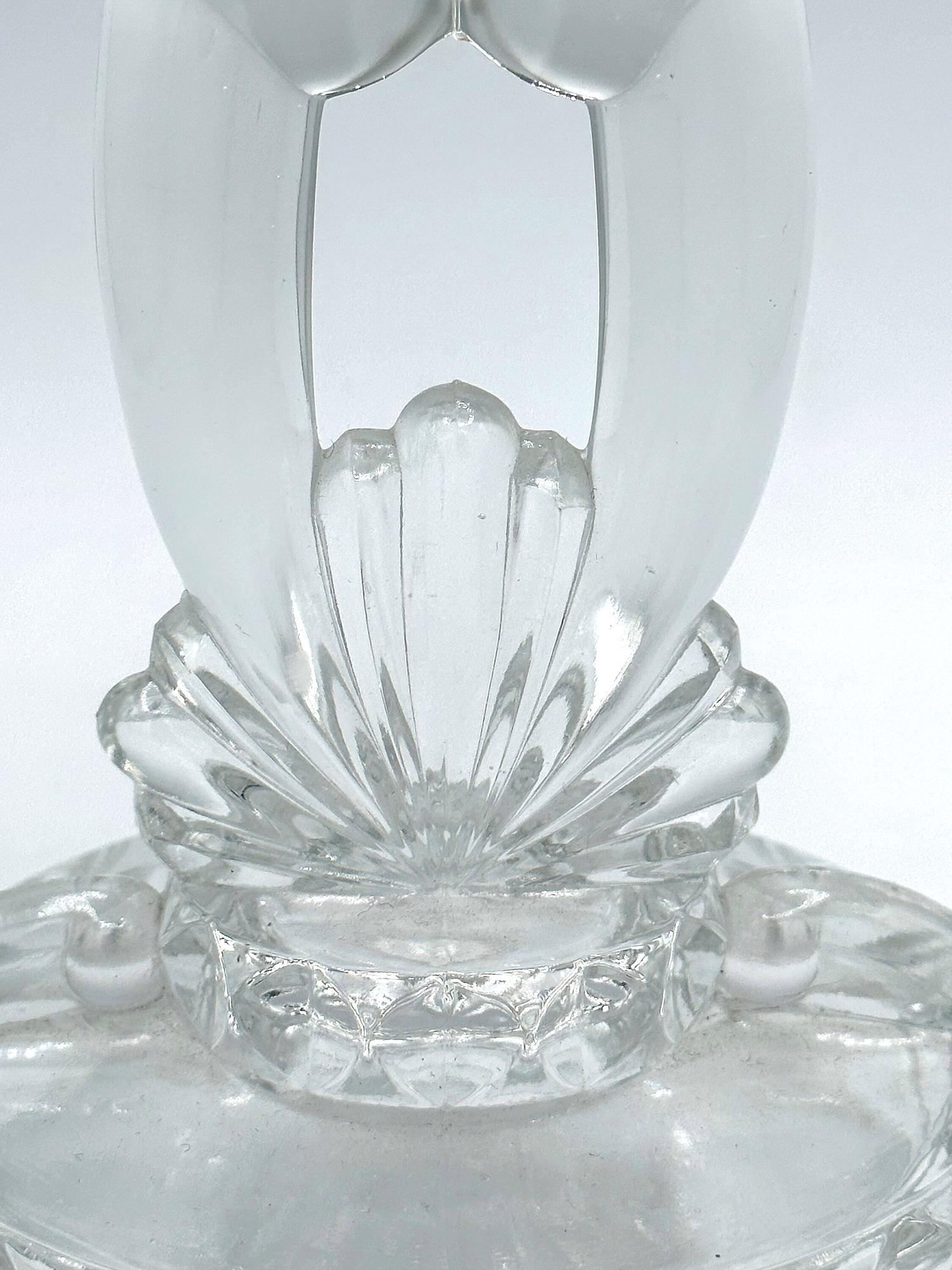 Vintage Glas Kerzenhalter mit Muscheldetail 1