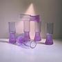 6 Vintage Alexandritglas Kelche aus Italien 2