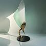 Paar Vintage Murano Glas Tischlampen 1