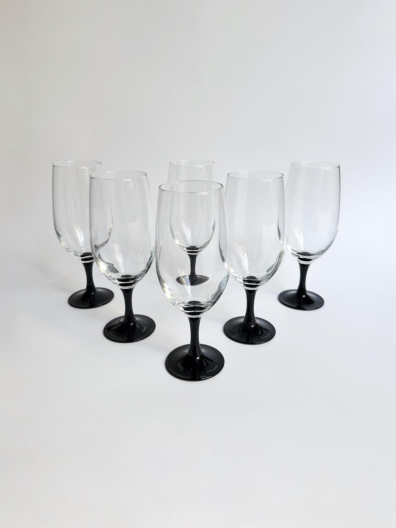 6 Luminarc „Domino“ Longdrink- & Biergläser mit schwarzem 0