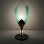 Paar Vintage Murano Glas Tischlampen 5