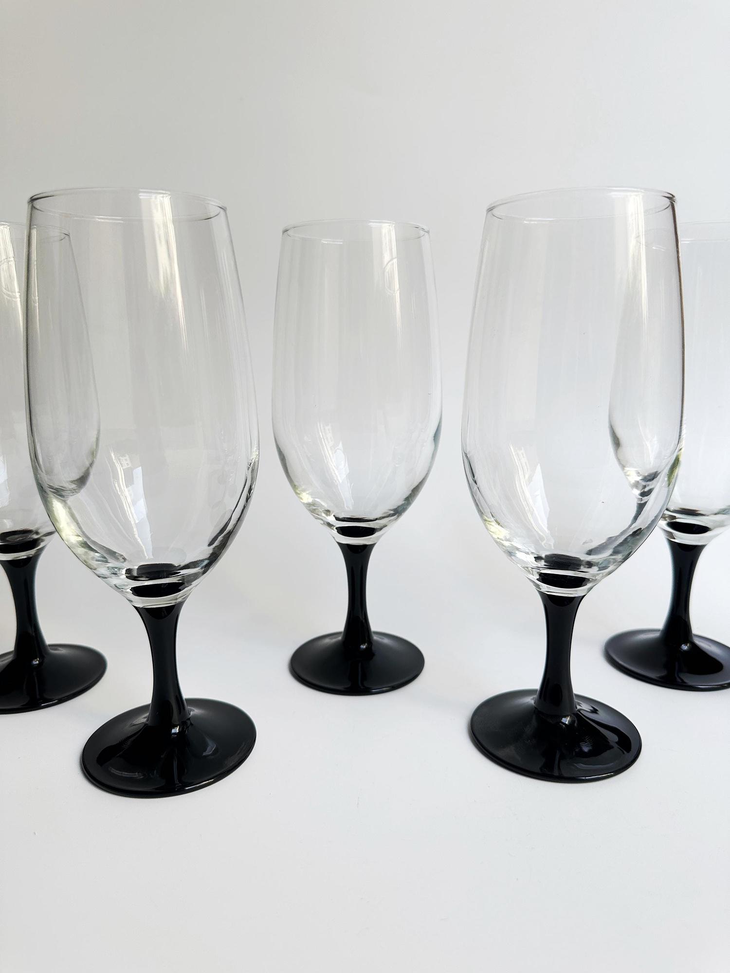 6 Luminarc „Domino“ Longdrink- & Biergläser mit schwarzem 1