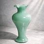 Vintage Murano Opalglas Vase in Jadegrün, Italien 1950er 0