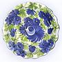 Vintage italienische Keramikschale mit blauem Blumendekor 2