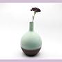 Vintage Keramikvase in Mintgrün und Braun 0
