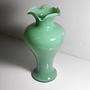 Vintage Murano Opalglas Vase in Jadegrün, Italien 1950er 3