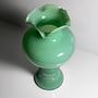 Vintage Murano Opalglas Vase in Jadegrün, Italien 1950er 6