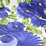 Vintage italienische Keramikschale mit blauem Blumendekor 1